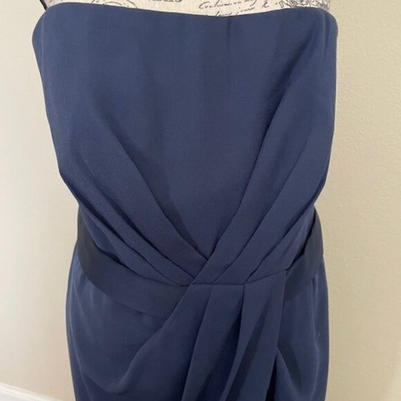 Vera Wang White Strapless Tulip Skirt w Sash Dress - Picture 4 of 9